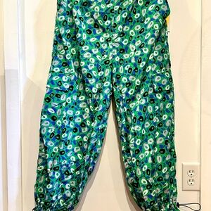 Vibrant Green Patterned Pants